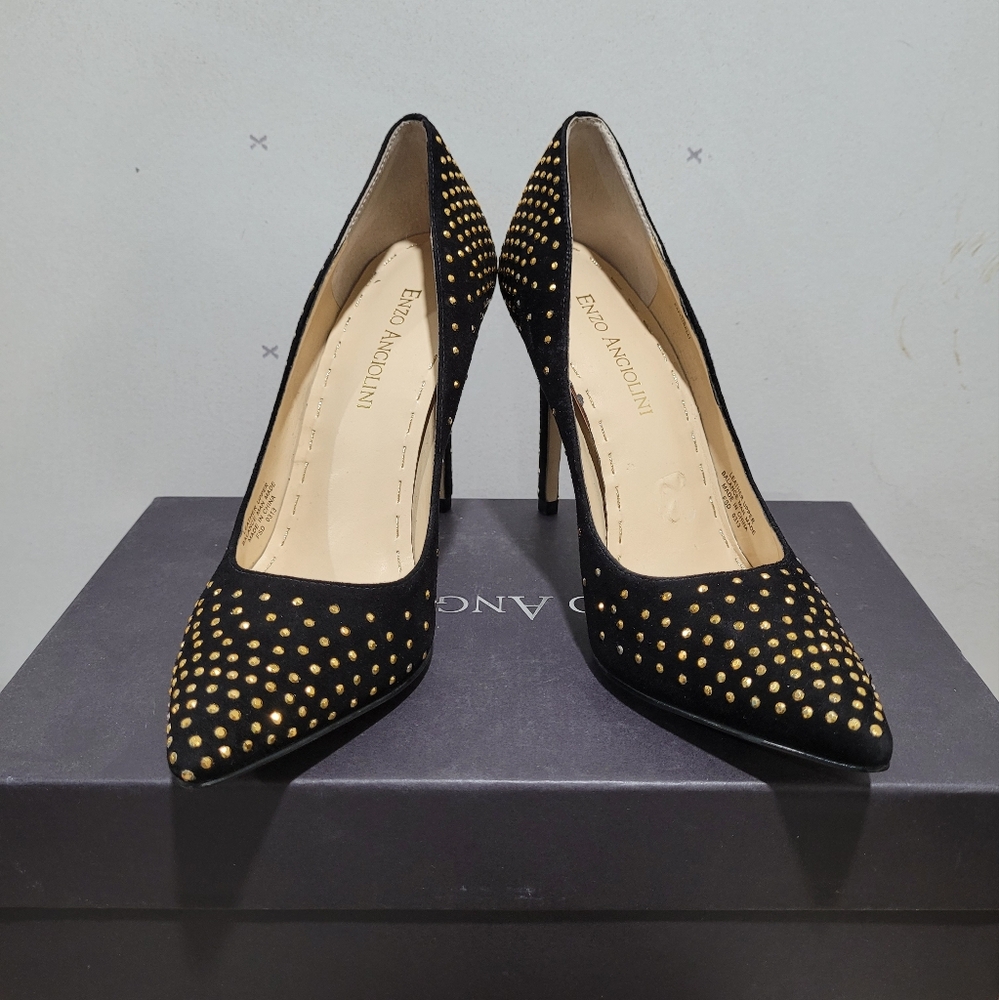 Enzo Angiolini Eaflorelli Black Suede Pump Heels